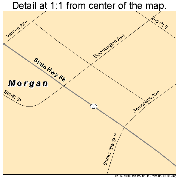 Morgan, Minnesota road map detail