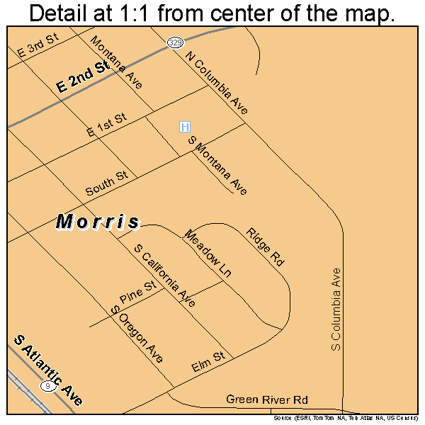Morris, Minnesota road map detail