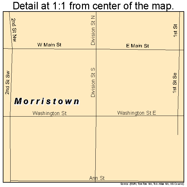 Morristown, Minnesota road map detail