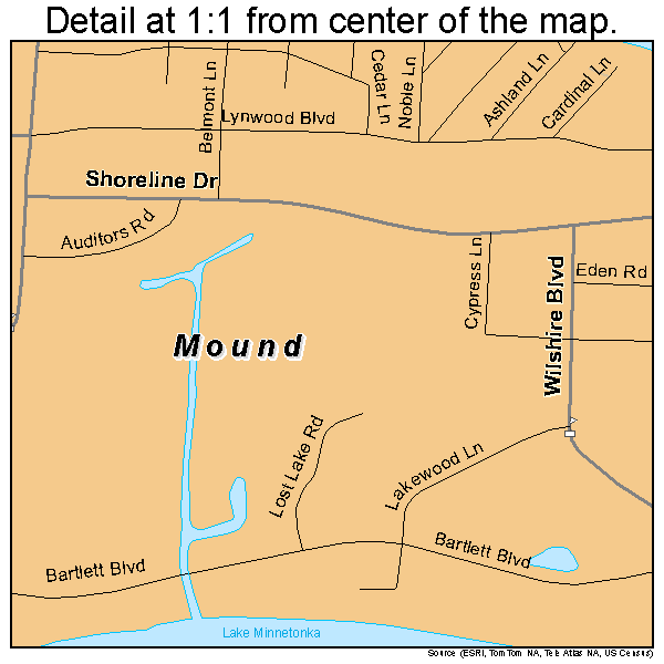 Mound, Minnesota road map detail