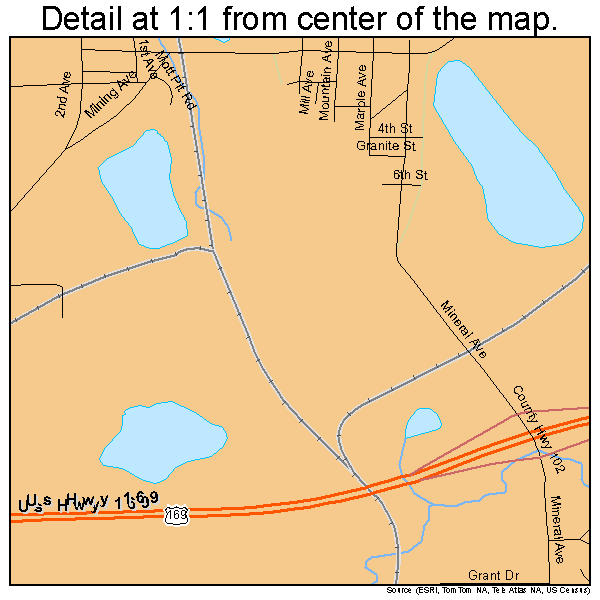 Mountain Iron, Minnesota road map detail