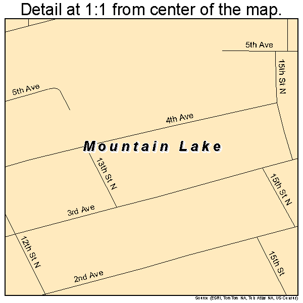 Mountain Lake, Minnesota road map detail