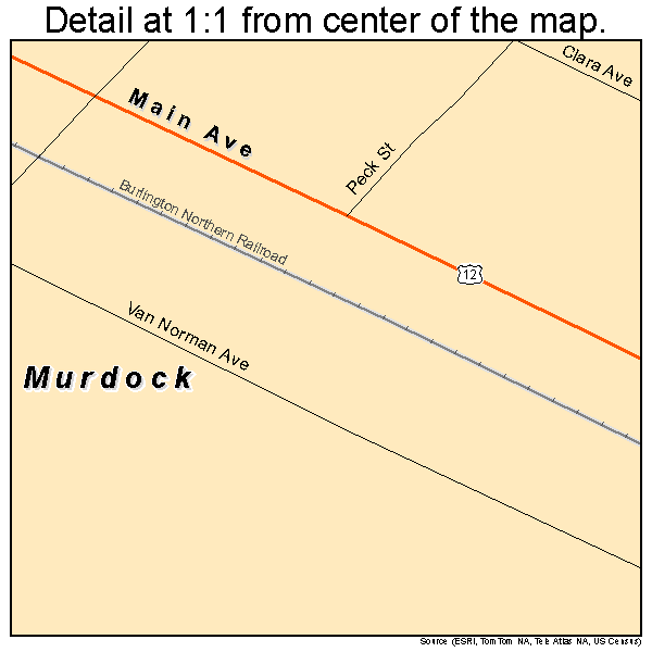 Murdock, Minnesota road map detail