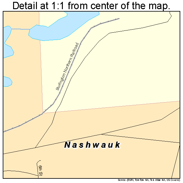 Nashwauk, Minnesota road map detail