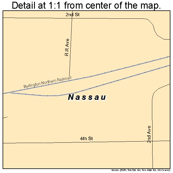 Nassau, Minnesota road map detail