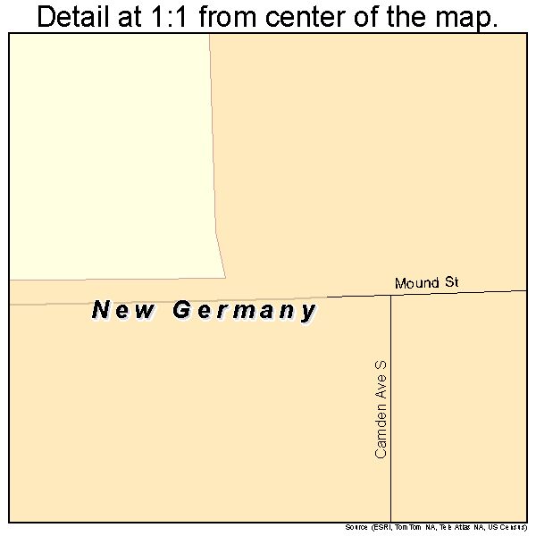 New Germany, Minnesota road map detail
