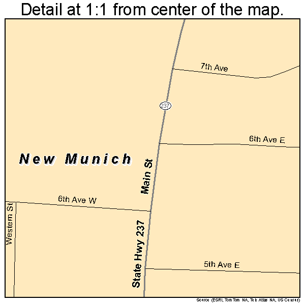 New Munich, Minnesota road map detail