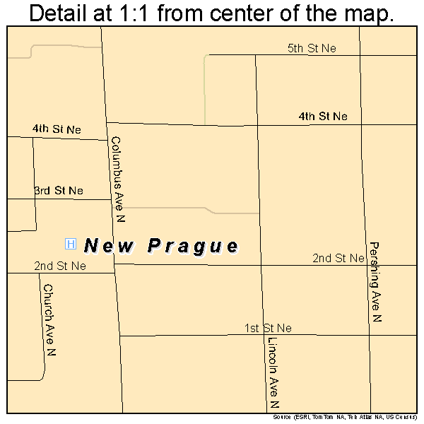 New Prague, Minnesota road map detail