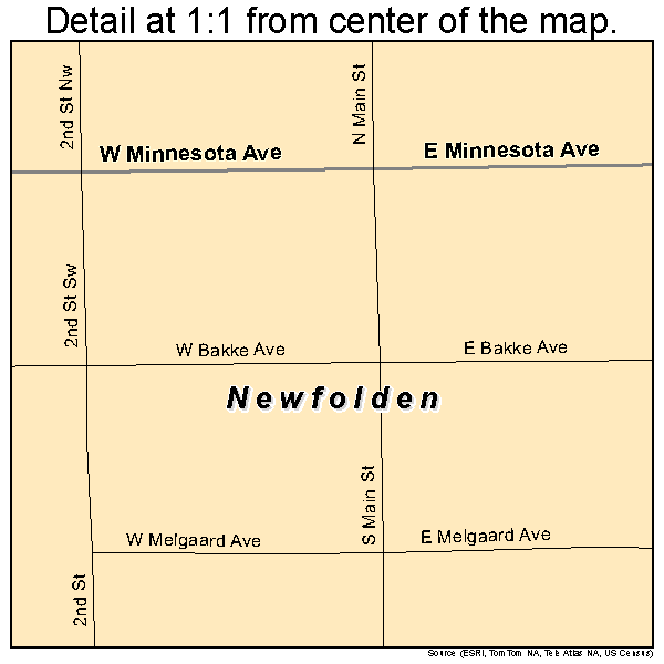 Newfolden, Minnesota road map detail