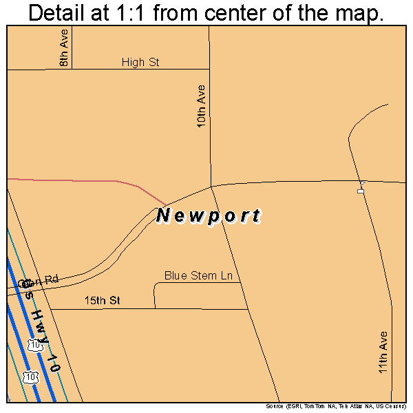 Newport, Minnesota road map detail