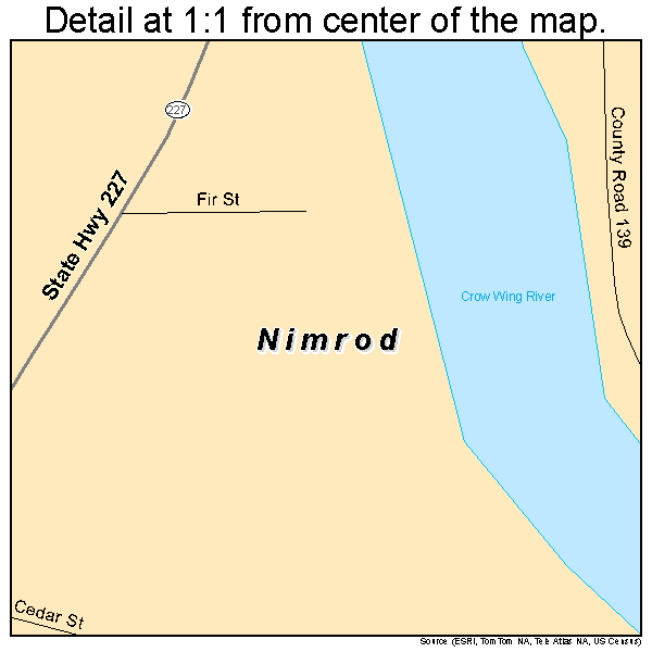 Nimrod, Minnesota road map detail