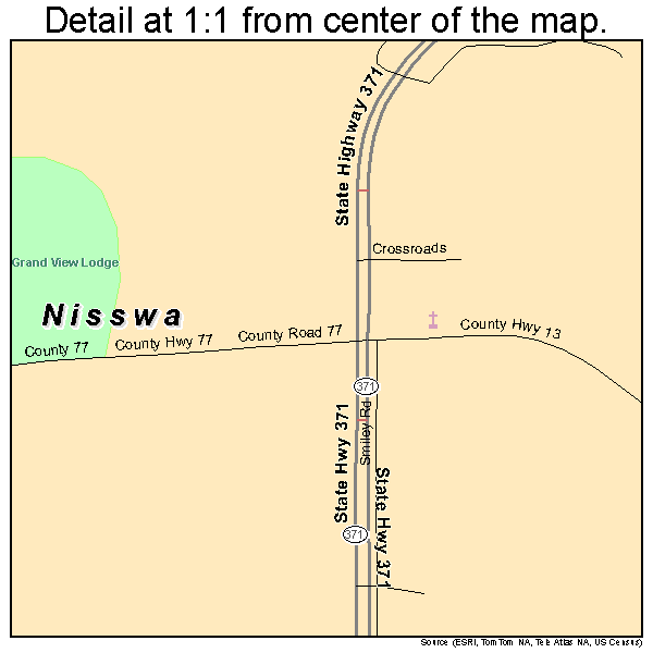 Nisswa, Minnesota road map detail