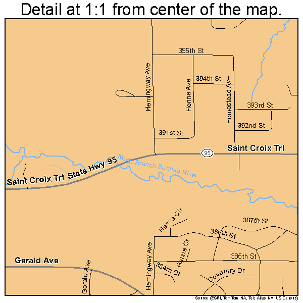 North Branch, Minnesota road map detail