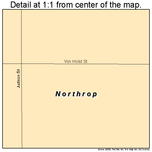 Northrop, Minnesota road map detail
