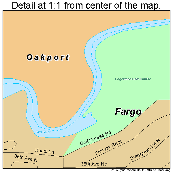 Oakport, Minnesota road map detail