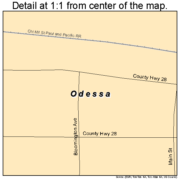 Odessa, Minnesota road map detail