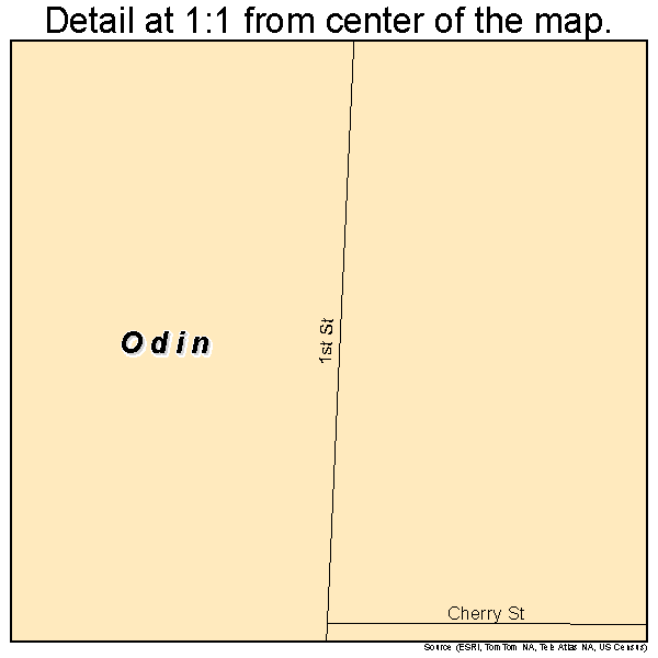 Odin, Minnesota road map detail