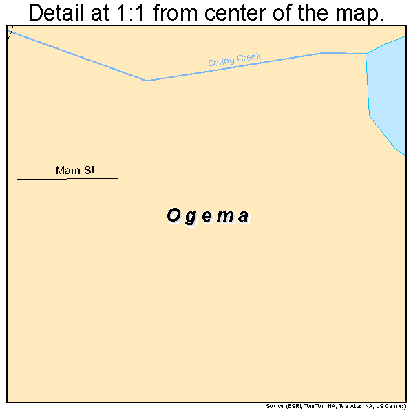 Ogema, Minnesota road map detail
