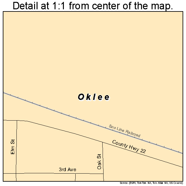 Oklee, Minnesota road map detail
