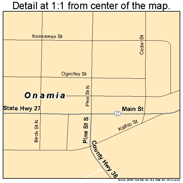 Onamia, Minnesota road map detail