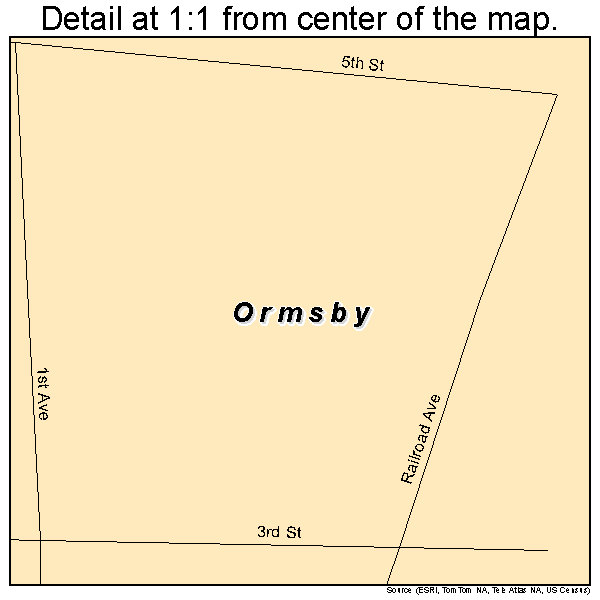 Ormsby, Minnesota road map detail