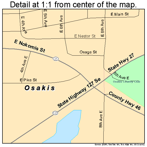 Osakis, Minnesota road map detail