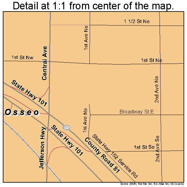 Osseo, Minnesota road map detail