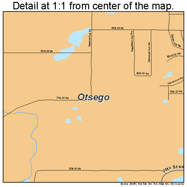 Otsego, Minnesota road map detail