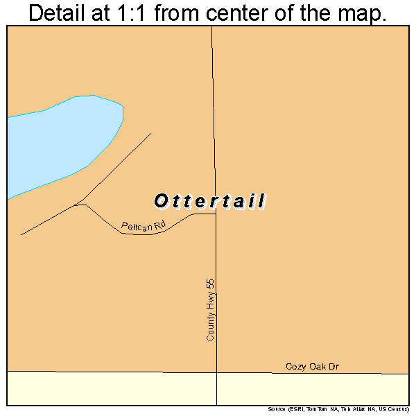 Ottertail, Minnesota road map detail
