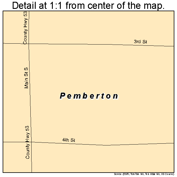 Pemberton, Minnesota road map detail