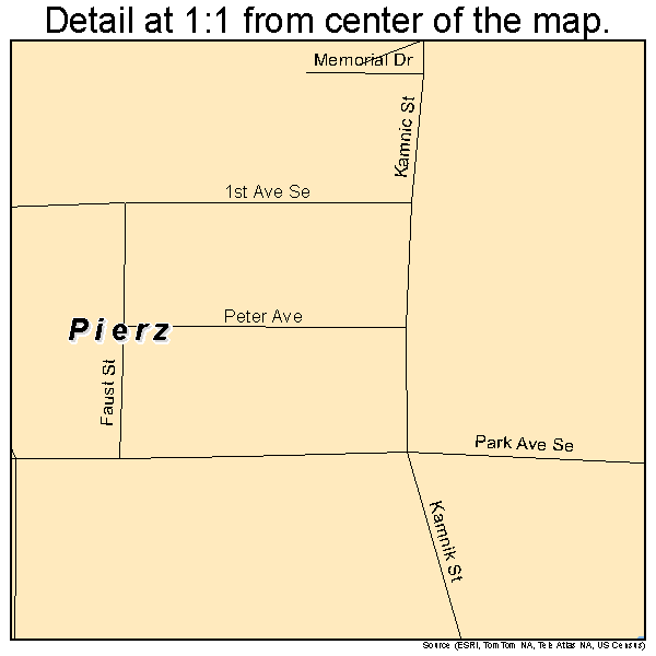 Pierz, Minnesota road map detail