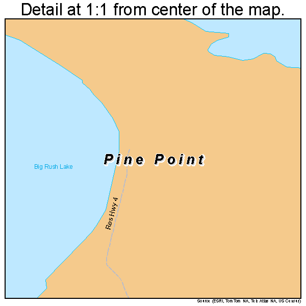 Pine Point, Minnesota road map detail