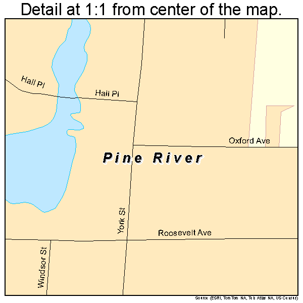 Pine River, Minnesota road map detail