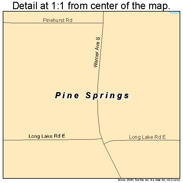 Pine Springs, Minnesota road map detail