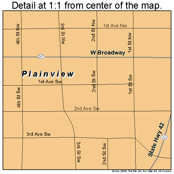 Plainview, Minnesota road map detail