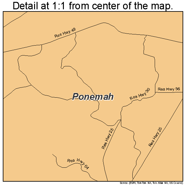 Ponemah, Minnesota road map detail