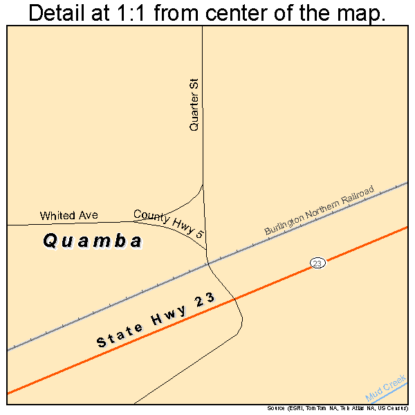 Quamba, Minnesota road map detail