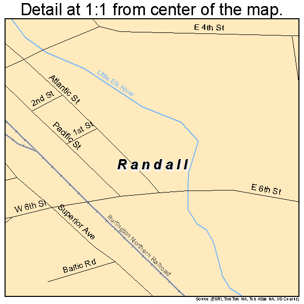 Randall, Minnesota road map detail