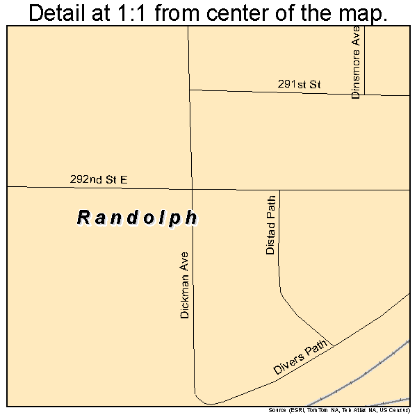 Randolph, Minnesota road map detail
