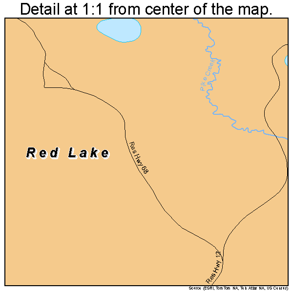 Red Lake, Minnesota road map detail