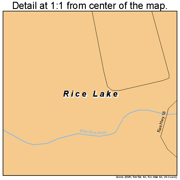 Rice Lake, Minnesota road map detail