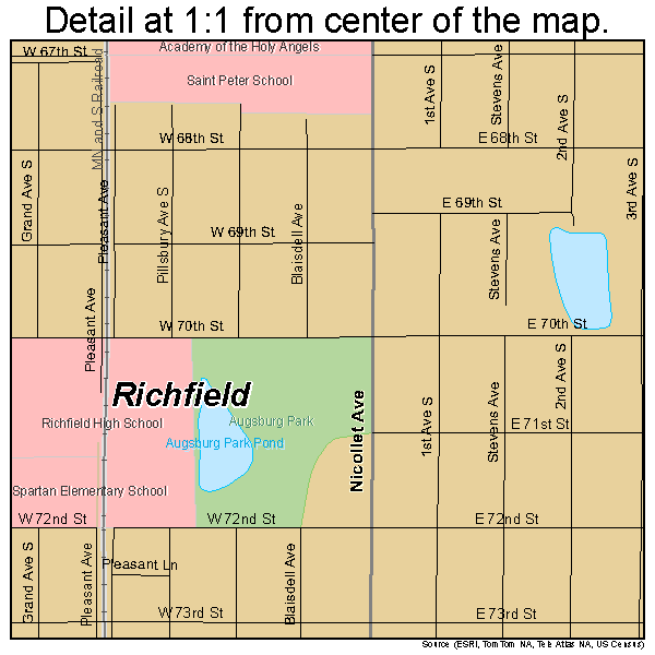 Richfield, Minnesota road map detail
