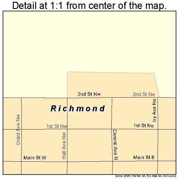 Richmond, Minnesota road map detail
