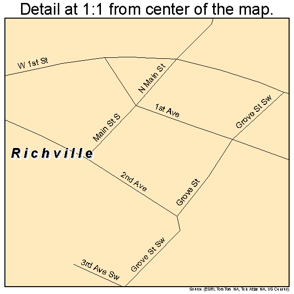 Richville, Minnesota road map detail