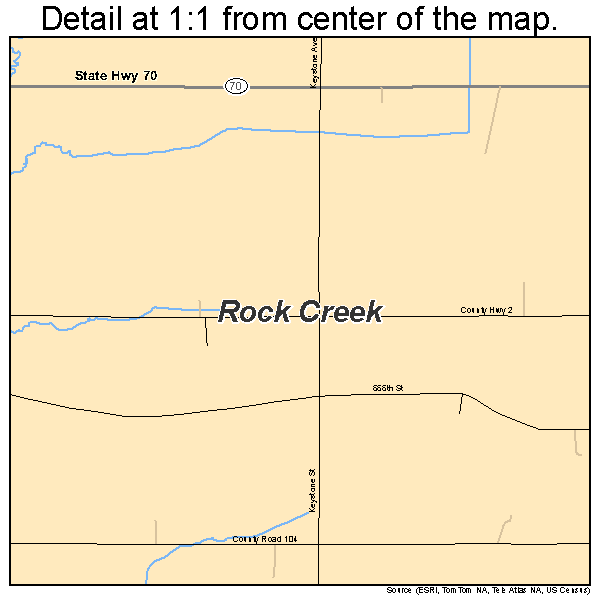 Rock Creek, Minnesota road map detail