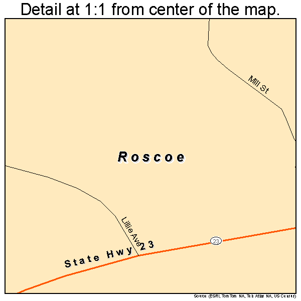 Roscoe, Minnesota road map detail