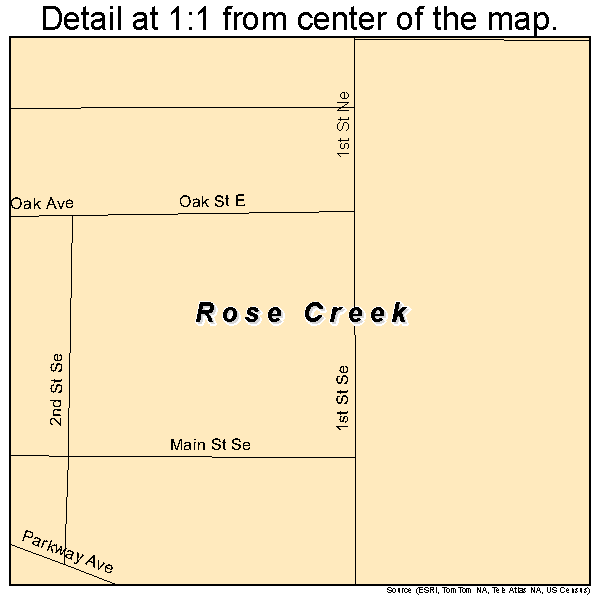 Rose Creek, Minnesota road map detail