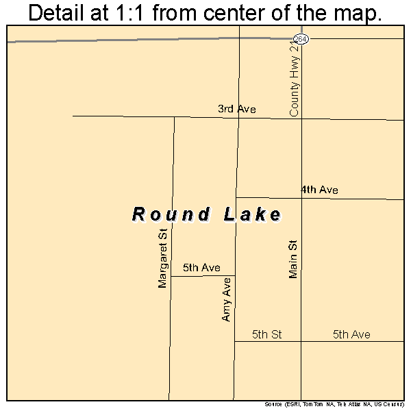 Round Lake, Minnesota road map detail