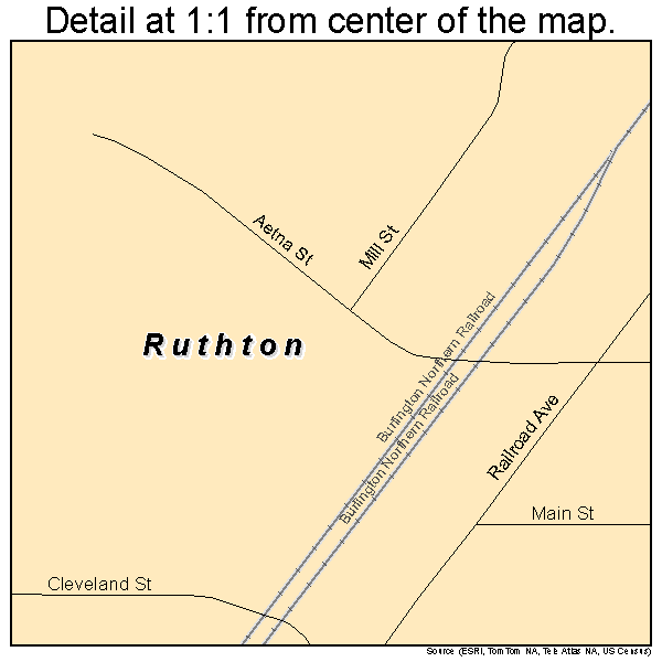 Ruthton, Minnesota road map detail