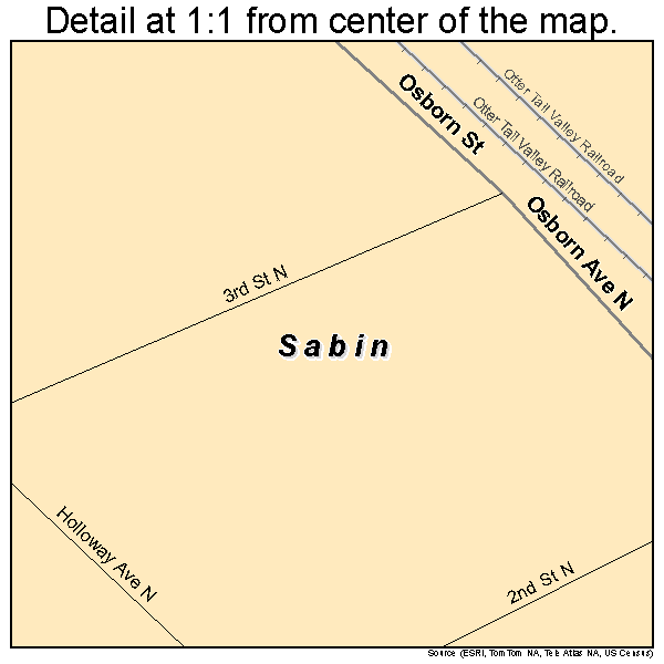 Sabin, Minnesota road map detail
